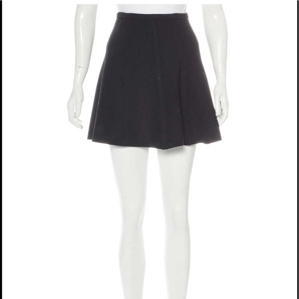 DVF Diane Von Furstenberg Nellie Black textured miniskirt elastic waist Small